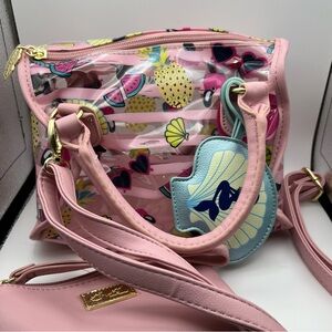 Luv Betsey Clear Beach/Summer themed Purse with Pink Pouch